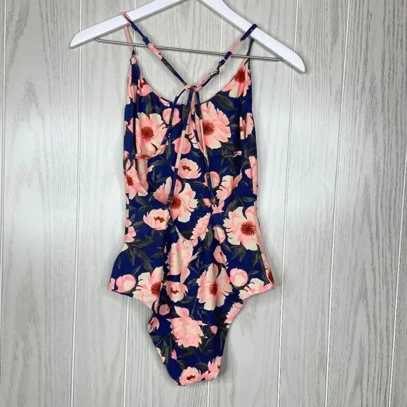 Tori Praver Floral One Piece Strappy Swimsuit Women's Size Medium - Picture 3 of 5